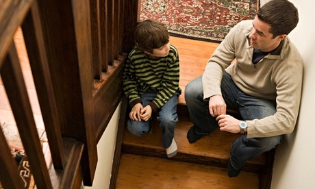 A father giving his son advice