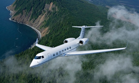 A Gulfstream G550 jet aircraft