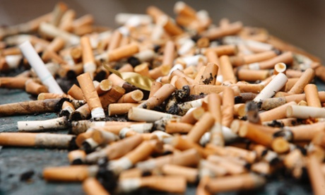 Cigarette butts are often just thrown away.