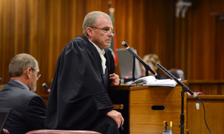 Prosecutor Gerrie Nel tears apart the report by defence witness Annette Vergeer in court on Wednesday.