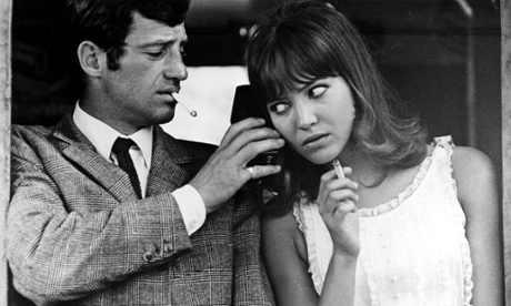 Jean Paul Belmondo and Anna Karina smoking in Pierrot Le Fou (1965)