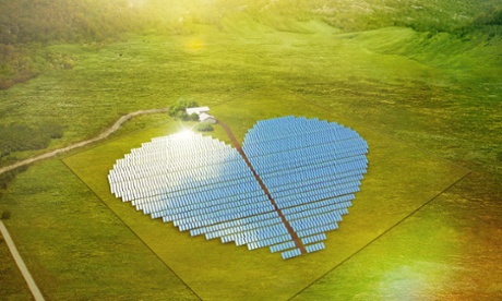 The heart-shaped solar farm built on Grand Terre using 7,888 solar panels