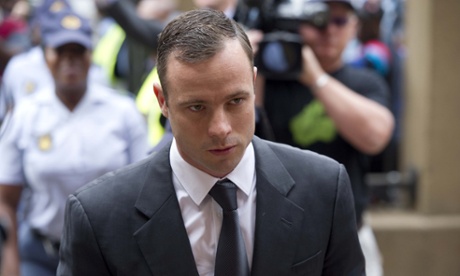 Oscar Pistorius arrives at the Pretoria high court on Wednesday.