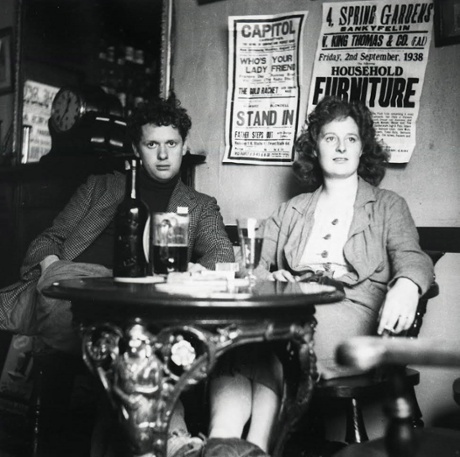 With wife Caitlin in Laugharne, Wales in 1938