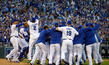 The Kansas City Royals, and their long-suffering fans, celebrate their return to the World Series after defeating the Baltimore Orioles 2-1 in Game 4 of the American League Championship Series.