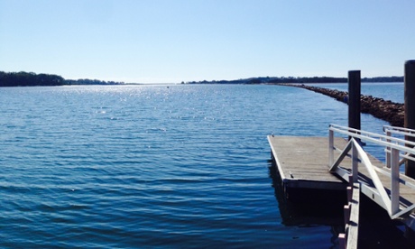 The Moruya river looking towards the ocean.
