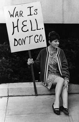 A young student in San Francisco campaigns against American involvement in the Vietnam War.