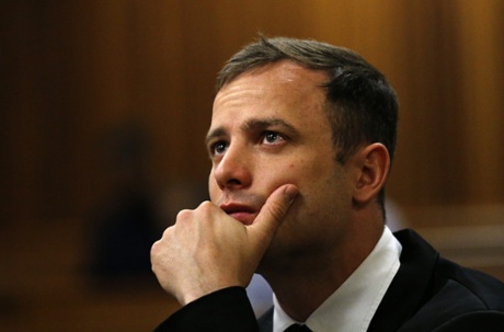 Oscar Pistorius in court today.