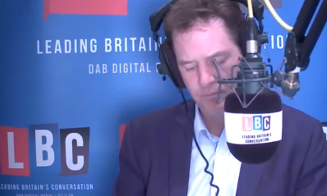 NIck Clegg during his LBC phone-in