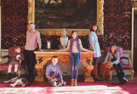 Lord and Lady Coke with their four children at Holkham Hall