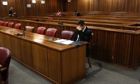 Oscar Pistorius at the North Gauteng high court today.