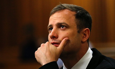 Oscar Pistorius in the dock during day four of sentencing procedures at the high court in Pretoria.