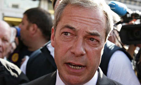 Nigel Farage the leader of the United Kingdom Independence Party speaks to media in Clacton-on-Sea