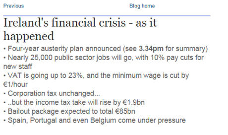 Irish austerity budget, 2010