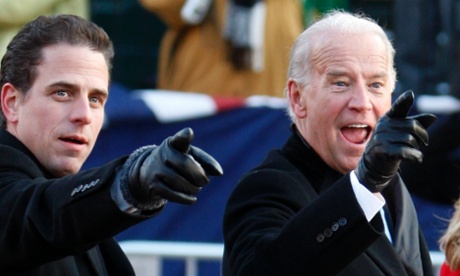 Hunter Biden with father Joe in Washington after President Barack Obama's inauguration in 2009.