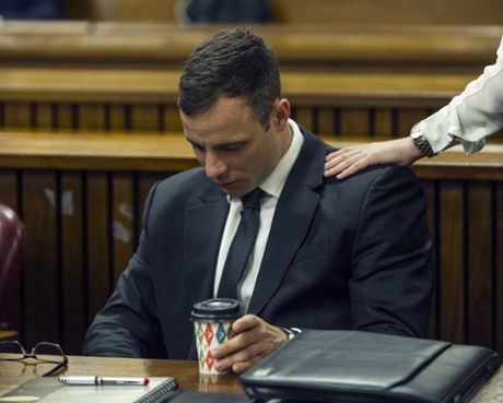 Oscar Pistorius before the start of this morning's hearing.
