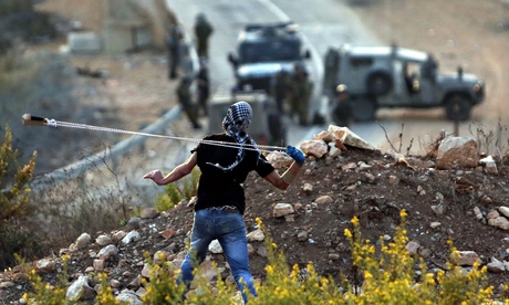 Palestinian protester near Ramallah