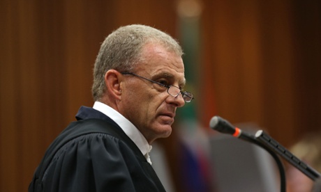 Prosecutor Gerrie Nel addresses the court.