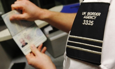 Border guard with passport