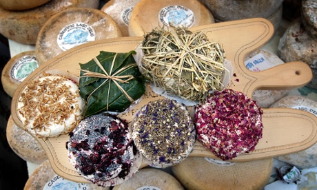 Italian Goat's cheese at the Salone del Gusto, Turin.