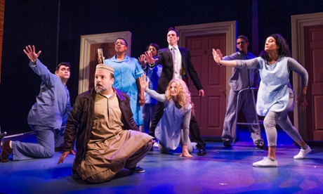 ‘Spot-on’: Kev Orkian, second left, in The Infidel – the Musical at Theatre Royal Stratford East. Photograph: Tristram Kenton