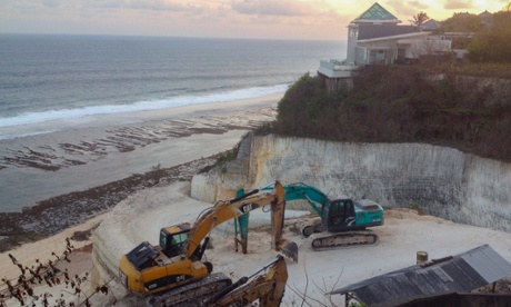 Some luxury hotel developments are excavating the iconic limestone cliffs at Bali’s southern tip.