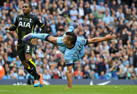 Sergio Aguero misses with this rebound attempt after his second penalty was saved by Lloris.