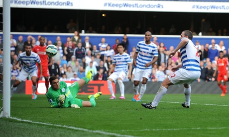Editorial use only. No merchandising. For Football images FA and Premier League restrictions apply inc. no internet/mobile usage without FAPL license - for details contact Football Dataco Mandatory Credit: Photo by Dougie Allward/JMP/REX (4210505an) Queens Park Rangers' Richard Dunne scores an Own goal from a Glenn Johnson cross QPR v Liverpool, Britain - 19 Oct 2014 QPRVLIVERPOOLBRITAIN19OCT2014QUEENSPARKRANGERS'RICHARDDUNNESCORESANOWNGOALFROMAGLENNJOHNSONCROSS14/15BARCLAYSPREMIERLEAGUELOFTUSROADFOOTBALLSPORTSCOMPETIVITEFIXTURERANGERSSportPersonality25530014