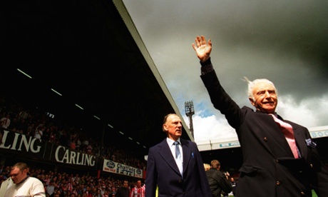 Stoke City's most famous son, Sir Stanley Matthews, bids the Victoria Ground farewell.