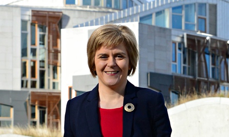 Nicola Sturgeon seen here outside the Scottish parliament after being confirmed as the only candidat