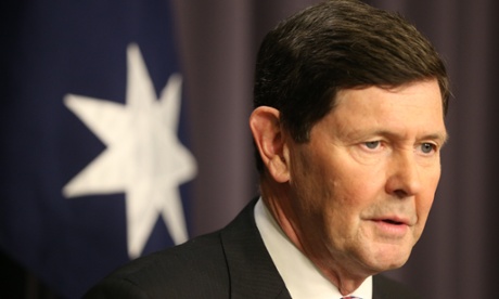 The Minister for Social Services Kevin Andrews at a press conference.