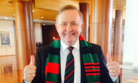 Fiercesome Souths supporter Anthony Albanese was wandering the corridors in his Bunnies scarf.