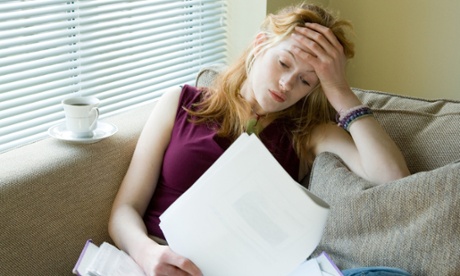 Stressed student dealing with finances