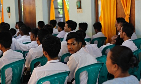 MDG : Child soldiers attend their discharge ceremony in Yangon,  Myanmar or Burma