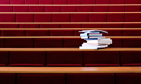 Books in lecture theatre