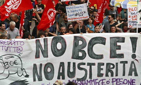 Demonstration against the ECB Summit in Naples