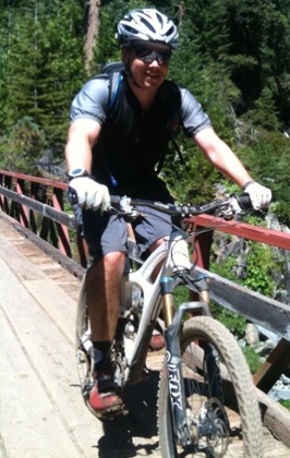 man on mountain bike