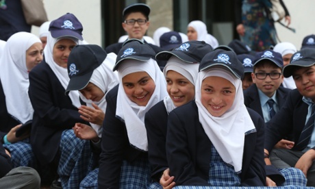 Children from Unity Grammar College in Austral after visiting Parliament House today, Monday 20th October 2014