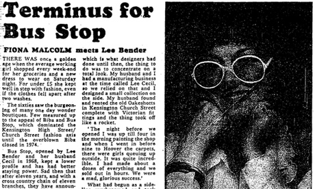 Interview with Lee Bender, founder of Bus Stop, Observer 21 October 1979