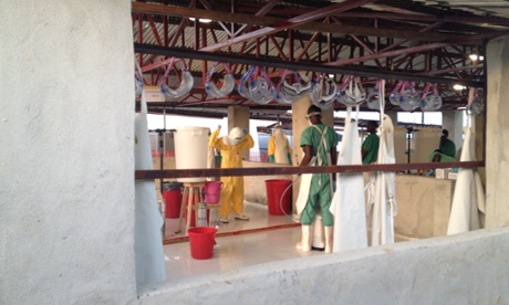 Inside the Ebola treatment centre, 5km outside Bo, Sierra Leone