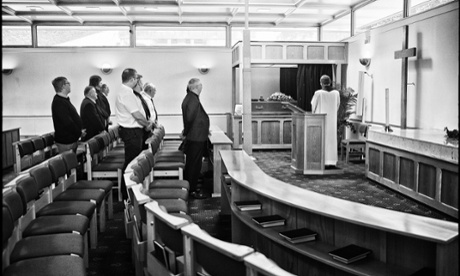 Ye Olde Rose and Crown customers at Doc's funeral. Photograph: Sarah Lee for the Guardian