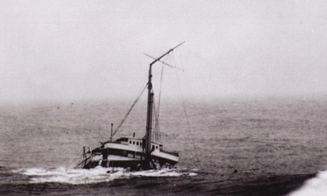 Old black-and-white photo of the wreck of hospital ship Rohilla