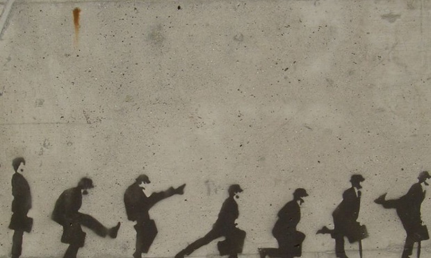 A graffiti timelapse of John Cleese's silly walk