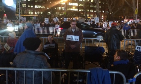 Protesters outside the Death of Klinghoffer