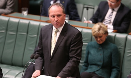 The Minister for Agriculture Barnaby Joyce during a condolence motion in the House of Representatives this afternoon, Tuesday 21st October 2014.