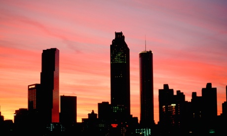 Atlanta cityscape at sunset