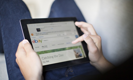 eBay website on a tablet device