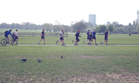 The Swimmers running in Hyde Park