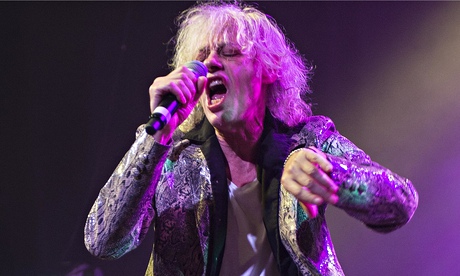 Bob Geldof on stage with the Boomtown Rats in Glasgow