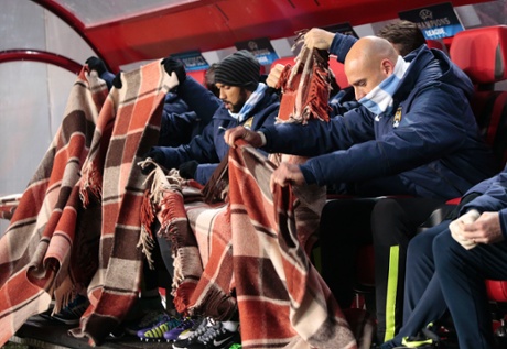 The blankets come out on the City bench